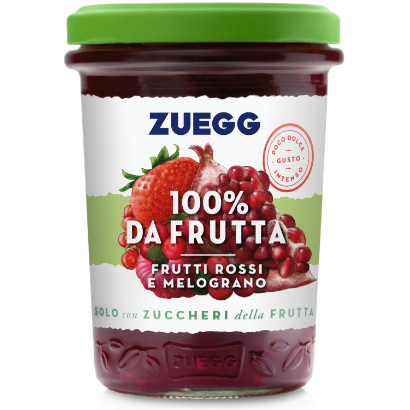 Preparazione di frutti rossi e melograno 100% frutta