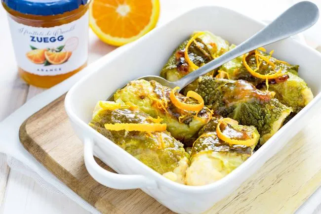 Ricette - Involtini di pollo e verza glassati all'arancia