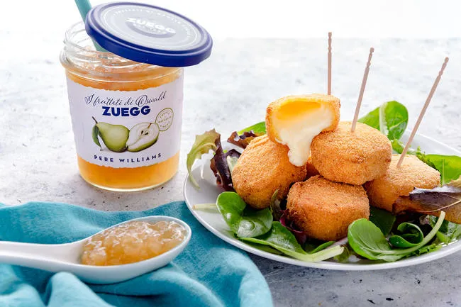MINI COTOLETTE DI FORMAGGIO E CONFETTURA DI PERE