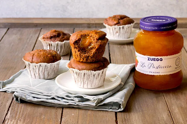 Muffin cioccolato e pesca