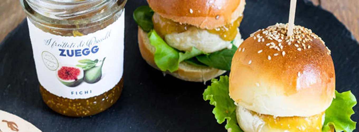 Ricette - Mini burger con tomino e fichi